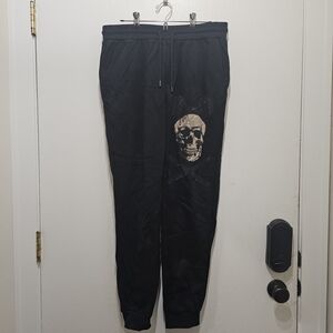 Men's Black Skull Graphic Jogger Pants